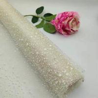 雪点纱网纱手工花束包装玫瑰包装材料花束包装纸鲜花包装材料网纱|米白 15厘米宽X3米长