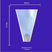 鲜花包装袋全透明多支袋单支袋包花扶郎百合塑料花束干花袋|平口透明中号95-100个/包 送2.5cm绸带22米颜色随机