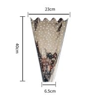 鲜花包装袋全透明多支袋单支袋包花扶郎百合塑料花束干花袋|银光多支袋小号95-100个/包 送2.5cm绸带22米颜色随机