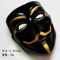 万圣节成人面具v字仇杀队电锯惊魂聚会游戏般若小丑骷髅头街舞男|V字黑色