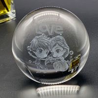 发光3d四叶草蒲公英银河水晶球送朋友同学毕业闺蜜创意生日礼物|小情人 80MM七彩水晶底座