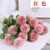 假花塑料花仿真花束玫瑰花束婚庆家居客厅装饰品摆件盆栽摆设绢花|蒲公英红色5支