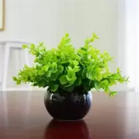 仿真绿植小盆栽景家居客厅摆设件书桌迷你装饰假花塑料假植物米兰|1号米兰+黑瓷盆