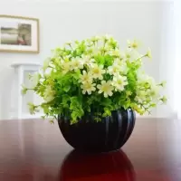 仿真绿植小盆栽景家居客厅摆设件书桌迷你装饰假花塑料假植物米兰|4号米兰+花+黑瓷盆