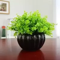 仿真绿植小盆栽景家居客厅摆设件书桌迷你装饰假花塑料假植物米兰|4号米兰+黑瓷盆