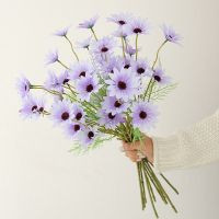 ins风小雏菊洋甘菊插假花仿真花塑料花束装饰客厅拍照小道具|蓝紫色[清新小雏菊] 1支[体验装]