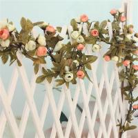 仿真花藤欧式复古藤条藤蔓装饰品空调管道缠绕塑料假花婚庆房产花|38朵秋色小玫瑰香槟色