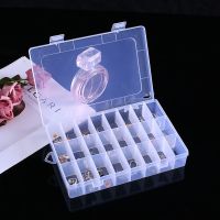 首饰盒零件盒分隔式塑料透明收纳盒小号多格分类耳饰盒带盖格子盒