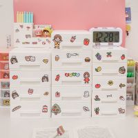 桌面收纳盒多层小抽屉式办公桌置物架学生ins文具化妆整理储物柜