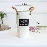 麦穗开业大麦干花金色黄金麦穗客厅装饰花瓶插花真花永生花束|黑白色花桶[加厚款]
