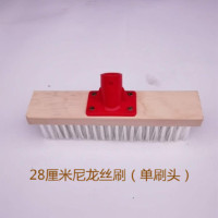 木质长柄硬毛地刷浴室卫生间厨房洗地刷瓷砖户外水泥池厕所清洁刷|27cm高强尼龙丝(单刷头)