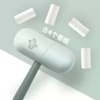 便携可撕式胶囊滚筒刷尘纸粘毛家用衣物粘尘滚毛器黏毛刷|黏毛刷1个绿色+赠3个替换芯