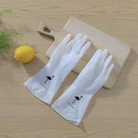 洗碗手套女防滑耐磨耐用厨房清洁橡胶胶皮家务刷完防水洗菜刷碗|家务手套(火烈鸟) 1套