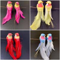 仿真小鸟花园庭院客厅摆件幼儿园装饰材料彩色小鸟盆栽园林装饰|情侣鸟 5只