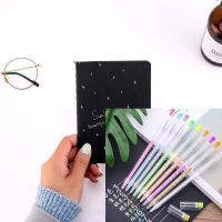 3本装创意涂鸦本手帐学生笔记本diy相册日记本黑纸素描绘画本|+9色高光笔 大号黑纸本3本