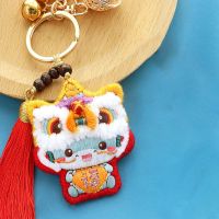 手工diy生肖醒狮刺绣汽车钥匙扣女生自十字绣礼物送男友老公家人|[生肖龙-钥匙扣] 绣绷+礼盒+薰衣草