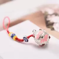 古风随身香囊景泰蓝小挂坠带香丸镂空手机挂件女士包包坠钥匙挂件|景泰蓝香囊[银丝粉]+手工编绳+香丸