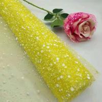 雪点纱网纱手工花束包装玫瑰包装材料花束包装纸鲜花包装材料网纱|黄色 15厘米宽X3米长