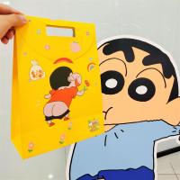 卡通礼袋礼物袋生日礼物送女生男老师闺蜜情侣礼品纸袋子同学可爱|黄色蜡笔小新/中号 [荐]3个装