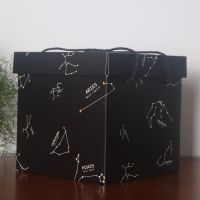 简约精致礼物盒子礼品盒大装礼物生日礼盒大号空盒包装盒子|礼盒+拉菲草 猪饲料25*25*25