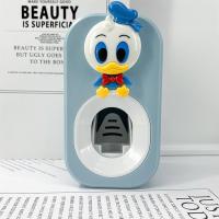 自动挤牙膏可爱卡通儿童创意牙膏挤压器免打孔粘贴置物架|蓝鸭先生
