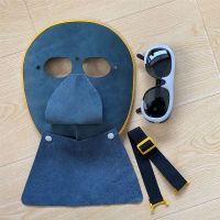 新型牛皮电焊面罩焊工防护眼镜烧焊工电焊面具隔热防飞溅防烫