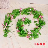 假花塑料花仿真花牵牛花绿植壁挂装饰花藤壁挂藤条装饰花摆件