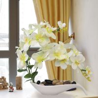 蝴蝶兰仿真花套装pu手感塑料花假花盆栽客厅餐桌室内装饰插花摆件