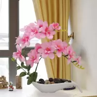 蝴蝶兰仿真花套装pu手感塑料花假花盆栽客厅餐桌室内装饰插花摆件
