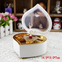甜美公主粉翻盖梳妆镜首饰音乐盒八音盒创意旋转跳孩生日礼物