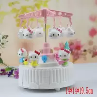 甜美公主粉翻盖梳妆镜首饰音乐盒八音盒创意旋转跳孩生日礼物