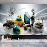 中式客厅书房卧室办公室现代装饰画墙贴自贴防水涂层防污保护