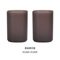 简约磨砂多功能斜插式笔筒学生大容量圆形方形少女心桌面收纳盒