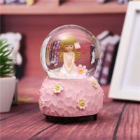 水晶球音乐盒八音盒带雪花可发光生日礼物女生儿童女孩闺蜜朋友