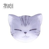 迷你猫咪不锈钢化妆镜 可爱便携薄小镜子女摔不烂随身防摔