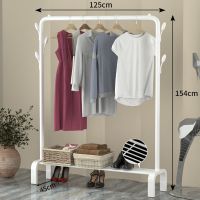 衣架落地卧室折叠晾衣架家用衣帽架阳台挂衣架室内简易双杆晾衣杆