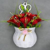 挂墙上装饰假花套装美容院饭店玫瑰仿真花挂件卧室客厅墙布置花束