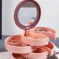 多层旋转桌面首饰盒生日礼物耳环耳钉项链饰品收纳盒化妆品盒