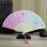 中国风汉服扇子折扇女式霸王别姬樱花古风古典舞蹈学生夏季小折叠