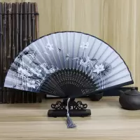 中国风汉服扇子折扇女式霸王别姬樱花古风古典舞蹈学生夏季小折叠