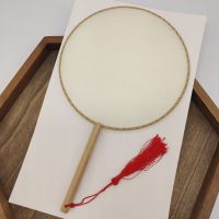 古风汉服扇子工笔手绘国画扇子圆形仿古真丝空白团扇宫扇美术扇