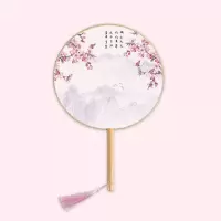 古风折扇古典团扇宫廷中国风宫扇女复古工艺木柄圆扇汉服舞蹈扇子