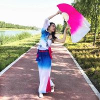 舞蹈扇子跳舞扇广场舞双面胶州秧歌扇成人加长演出大扇渐变表演扇