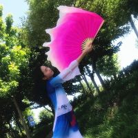舞蹈扇子跳舞扇广场舞双面胶州秧歌扇成人加长演出大扇渐变表演扇