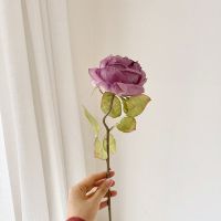 戴妃焦边玫瑰法式大朵卷边玫瑰仿真花客厅装饰餐桌花艺假花