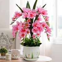 仿真花套装蝴蝶兰花假花盆栽客厅电视柜装饰花客厅室内摆件塑料花