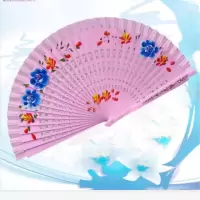 舞蹈扇红扇子实木扇骨开合顺溜双面扇旗袍舞台走秀表演折扇