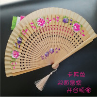 舞蹈扇红扇子实木扇骨开合顺溜双面扇旗袍舞台走秀表演折扇