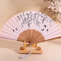 扇子折扇中国风女式学生古风苏夏季随身携带古装古代汉服小竹扇