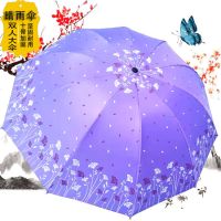 晴雨两用黑胶伞十骨加大双人太阳伞防嗮防紫外线清新遮阳伞雨两用